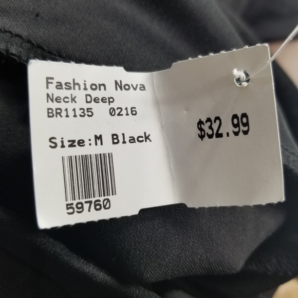 Fashion Nova Neck Deep Bodycon Jumpsuit Black M - Picture 7 of 7